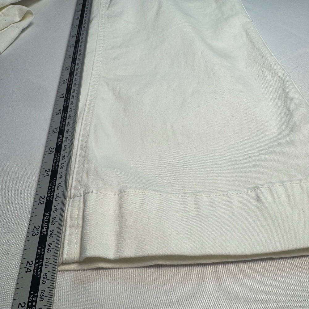Luvamia Womens Ankle Pants Size Medium White Denim Crop Patch Pockets - Picture 8 of 9